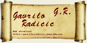 Gavrilo Radičić vizit kartica